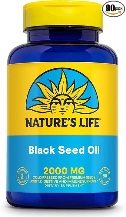 Black Seed Oil 1,000mg 90sg by Nature's Life
