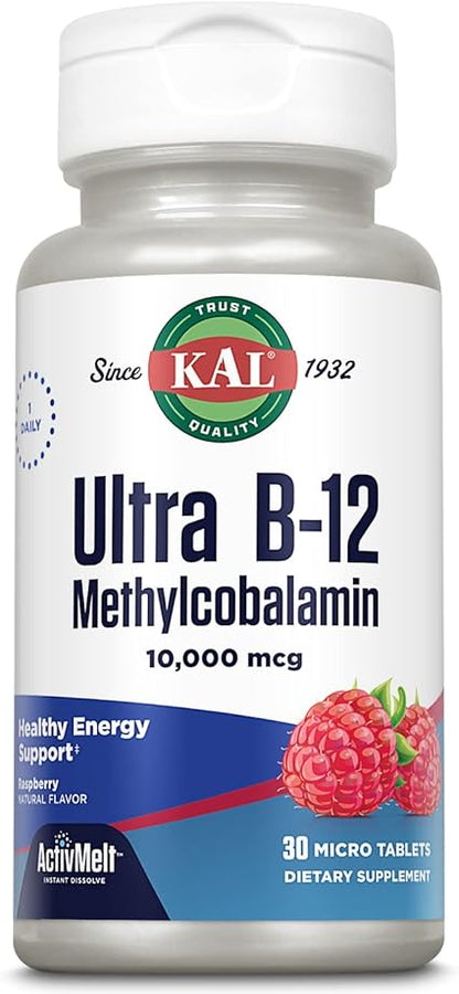 Ultra B-12 Methylcobalamin 10,000mcg 30MicroTabs by Kal
