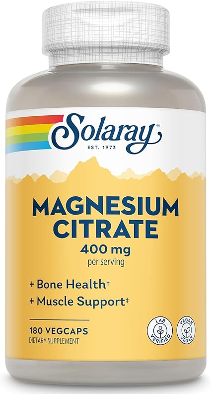 Magnesium Citrate 400mg 180VegCaps by Solaray