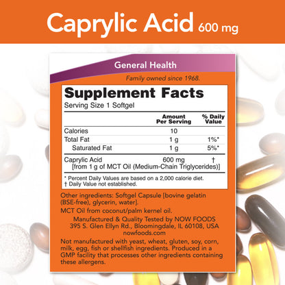 Caprylic Acid 600mg 100sg by Now