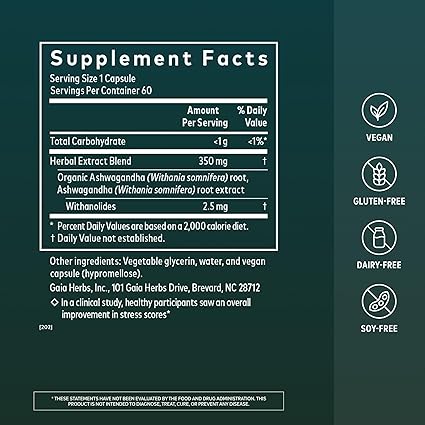 Ashwagandha Root Liquid Caps by Gaia Herbs