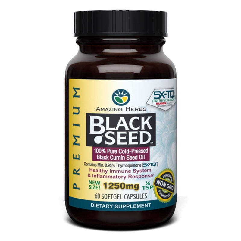 Black Seed Oil 1,250mg 60sg by Amazing Herbs
