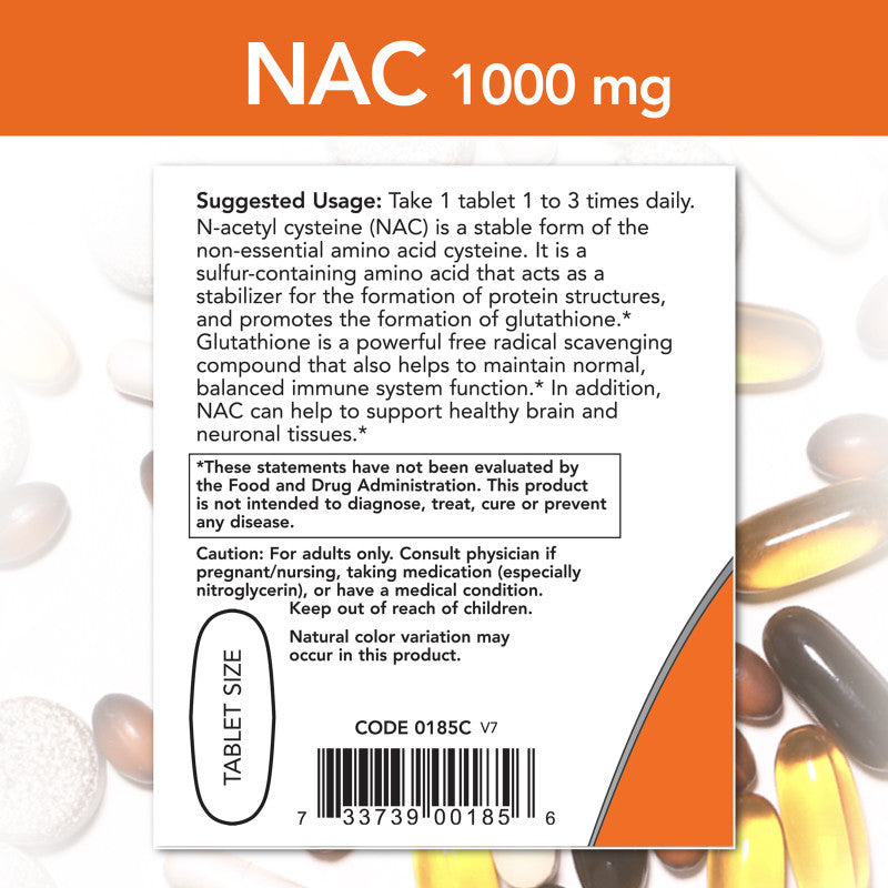 NAC 1,000mg 120tabs by Now
