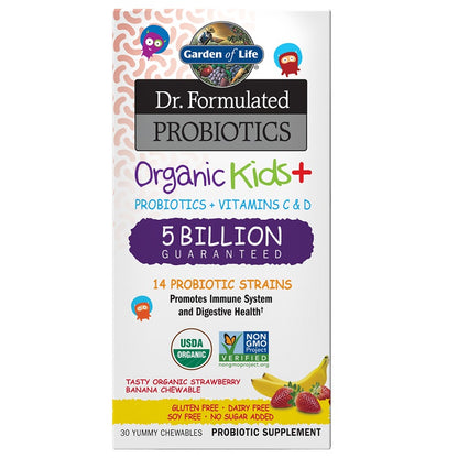 Dr. Formulated Probiotics Kids+ Strawberry Banana by Garden of Life