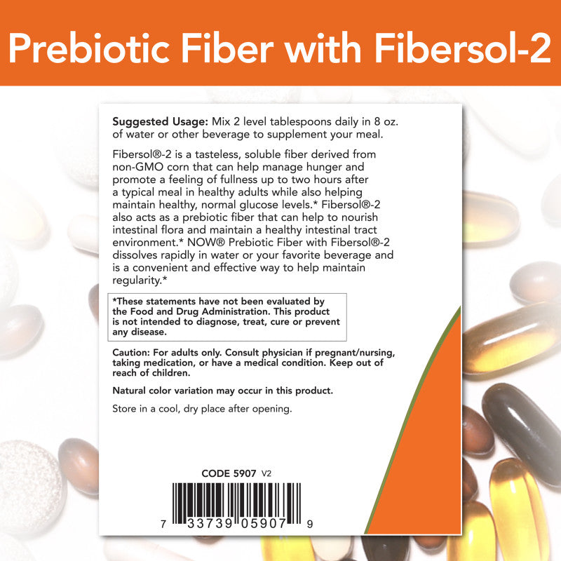 Prebiotic Fiber with Fibersol-2 Powder 12oz by Now
