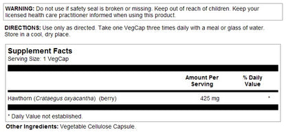 Hawthorn Berry Organic 425mg 100VegCaps by Solaray