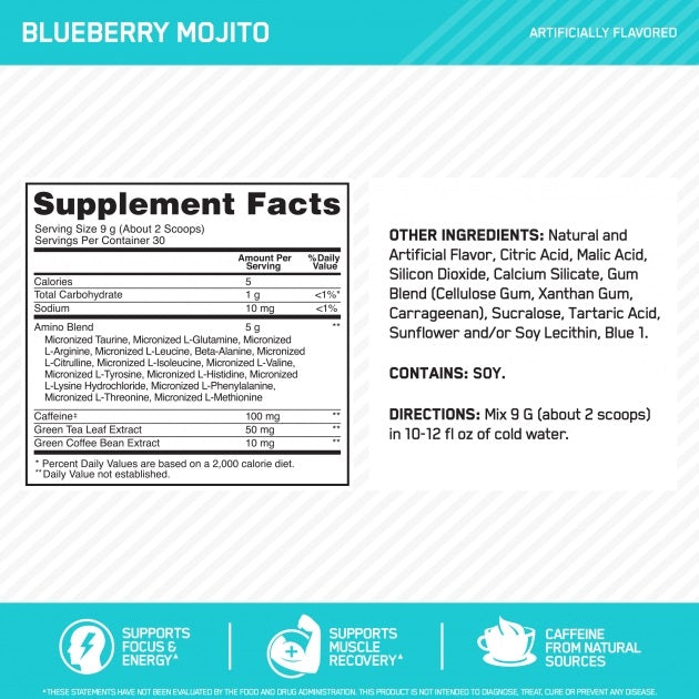 Amino Energy Blueberry Mojito 30svg by Optimum Nutrition
