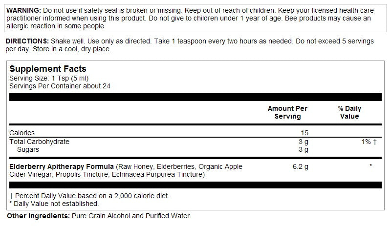 Elderberry Syrup 4oz by Honey Gardens