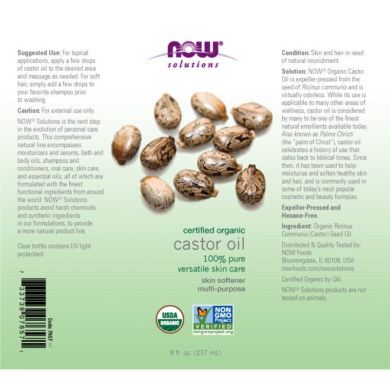 Castor Oil Organic 8oz by Now