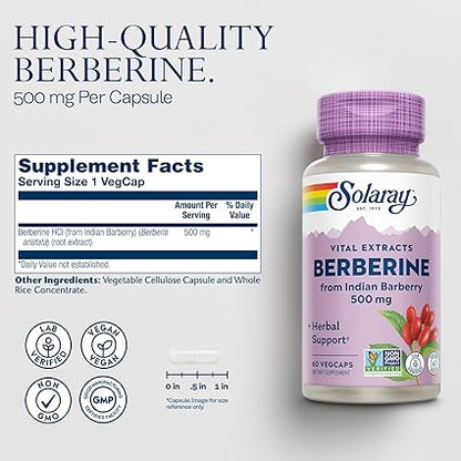 Berberine 500mg 60VegCaps by Solaray