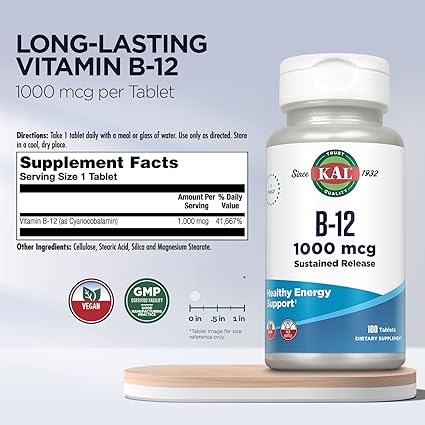 B-12 1,000mcg 100tabs by Kal