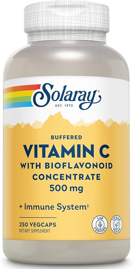 Buffered Vitamin C with Bioflavonoids 500mg 250VegCaps by Solaray