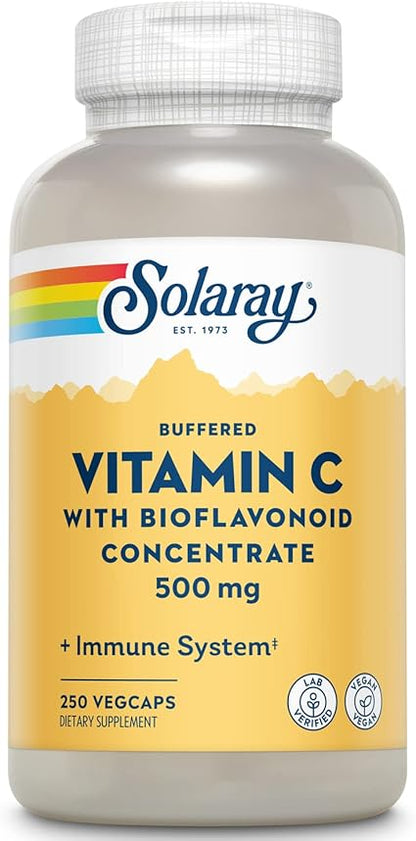 Buffered Vitamin C with Bioflavonoids 500mg 250VegCaps by Solaray