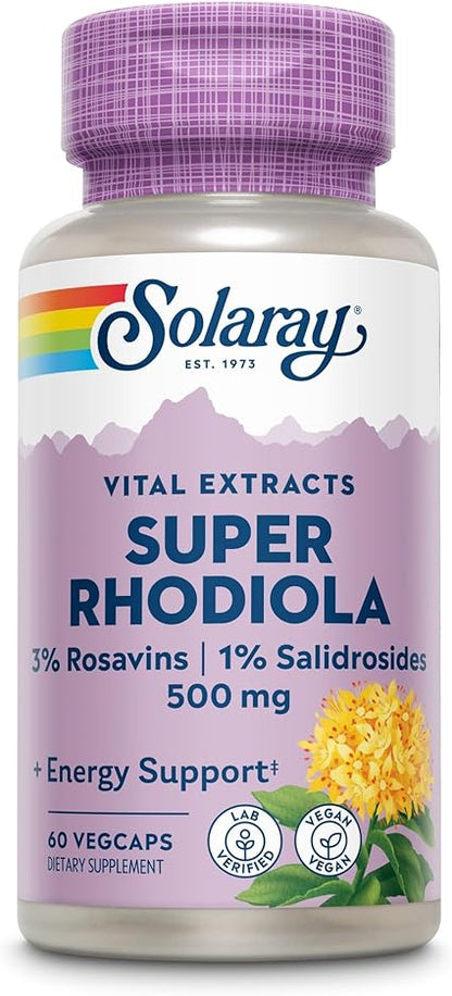 Rhodiola Root Extract 500mg 60VegCaps by Solaray