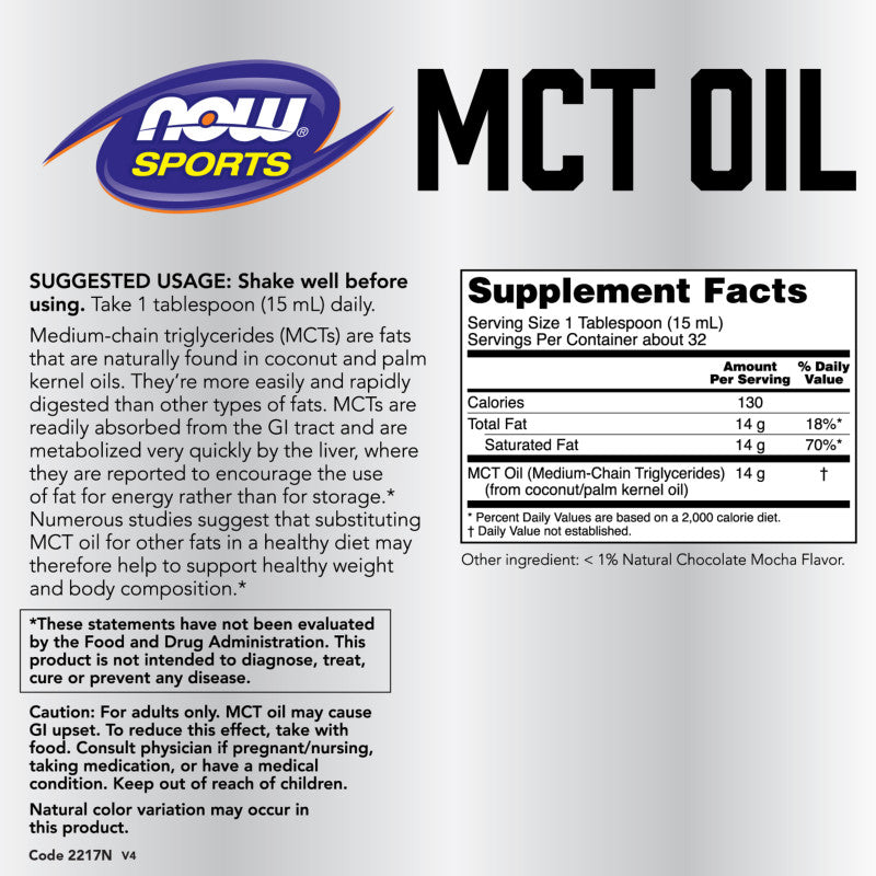 MCT Oil Chocolate Mocha 16oz by Now