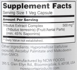 Tribulus 500mg 100VegCaps by Now