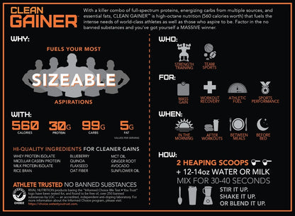 Clean Gainer Cinnamon Toast Cereal 5lb by Rival Nutrition