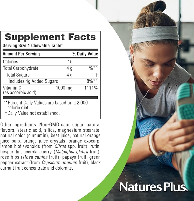 Orange Juice Vitamin C 1,000mg 60 Chewables by NaturesPlus