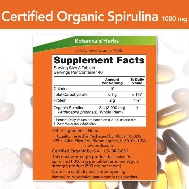 Spirulina 1,000mg 120tabs by Now