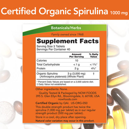 Spirulina 1,000mg 120tabs by Now