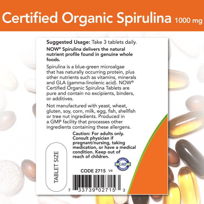 Spirulina 1,000mg 120tabs by Now