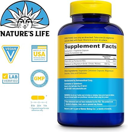 Magnesium 500mg 180VegCaps by Nature's Life