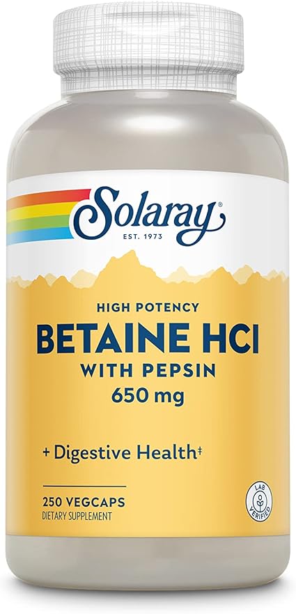 HCL with Pepsin 650mg 250VegCaps by Solaray