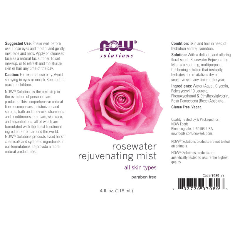 Rosewater Rejuvenating Mist 4oz by Now