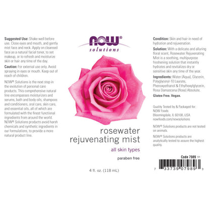 Rosewater Rejuvenating Mist 4oz by Now