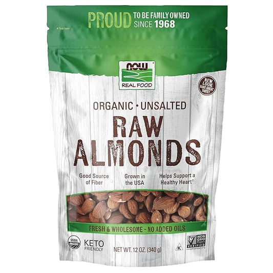 Almonds Organic & Raw 12oz by Now
