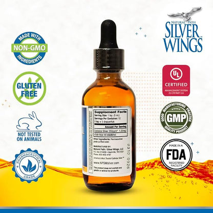 Colloidal Silver 250PPM 2oz Dropper by Natural Path Silver Wings