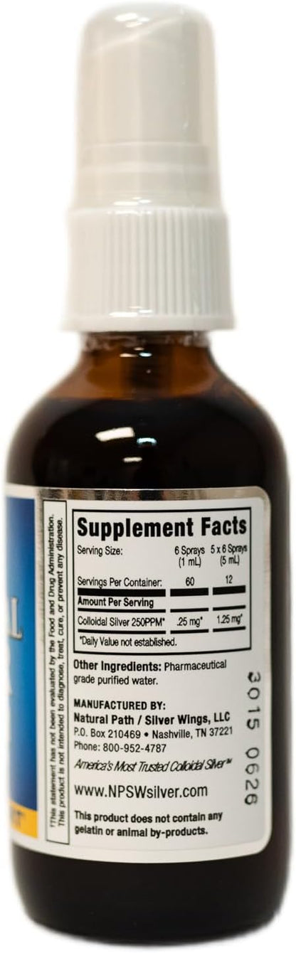 Colloidal Silver 250PPM 2oz Spray by Natural Path Silver Wings
