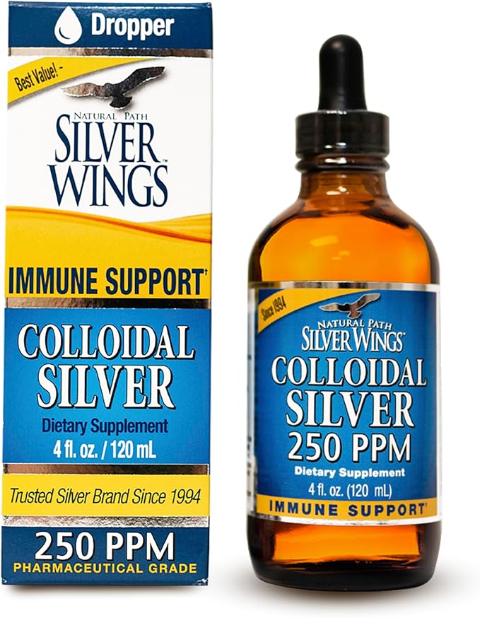 Colloidal Silver 250PPM 4oz Dropper by Natural Path Silver Wings