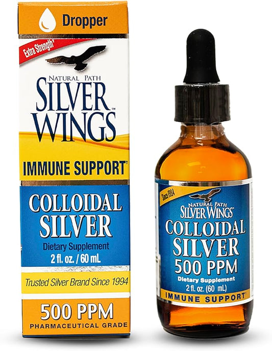 Colloidal Silver 500PPM 2oz Dropper by Natural Path Silver Wings