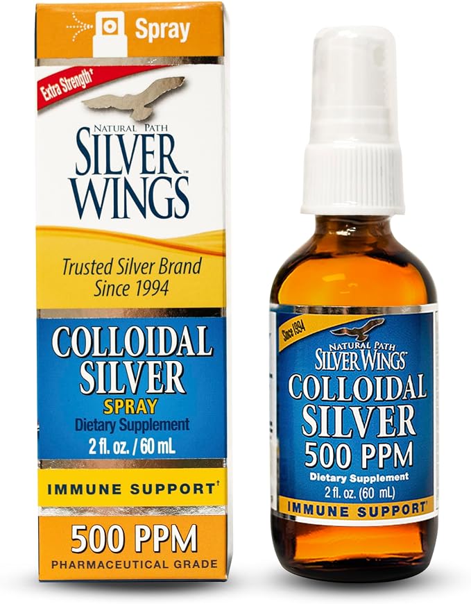 Colloidal Silver 500PPM 2oz Spray by Natural Path Silver Wings
