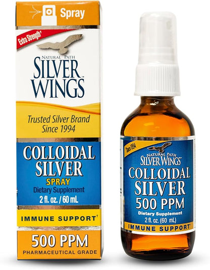 Colloidal Silver 500PPM 2oz Spray by Natural Path Silver Wings
