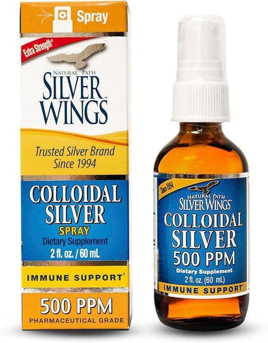Colloidal Silver 500PPM 2oz Spray by Natural Path Silver Wings