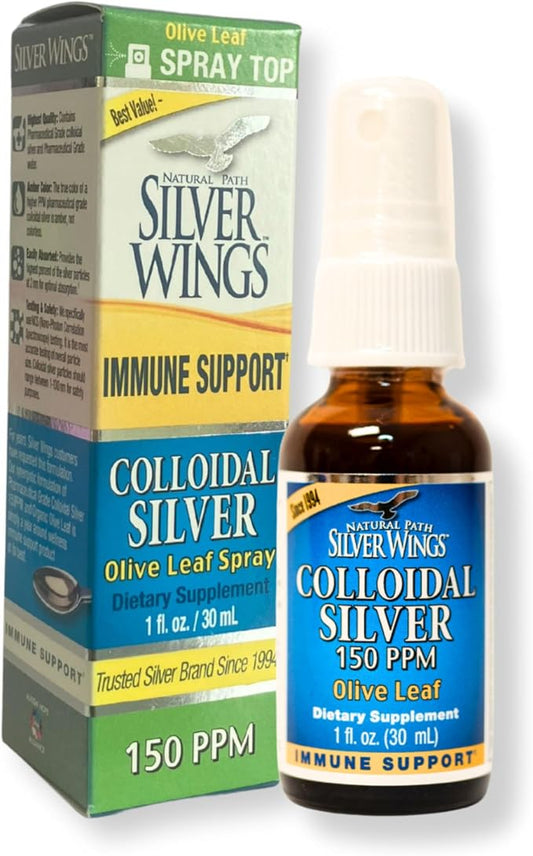 Colloidal Silver with Olive Leaf Spray by Natural Path Silver Wings