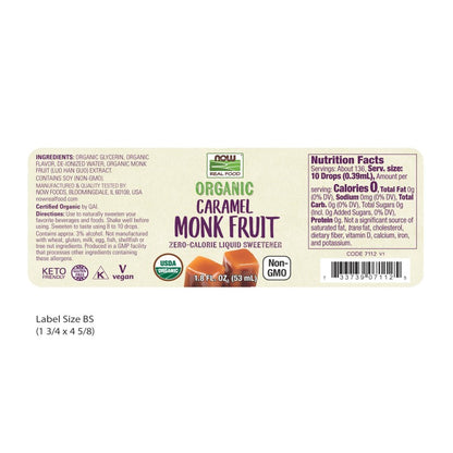 Monk Fruit Liquid Organic Caramel 1.8oz by Now