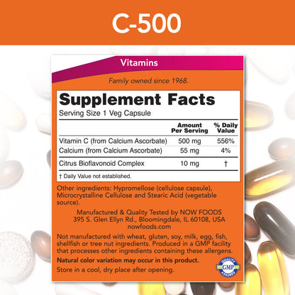 C-500 Calcium Ascorbate 250VegCaps by Now
