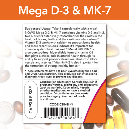 Mega D-3 & MK-7 60VegCaps by Now