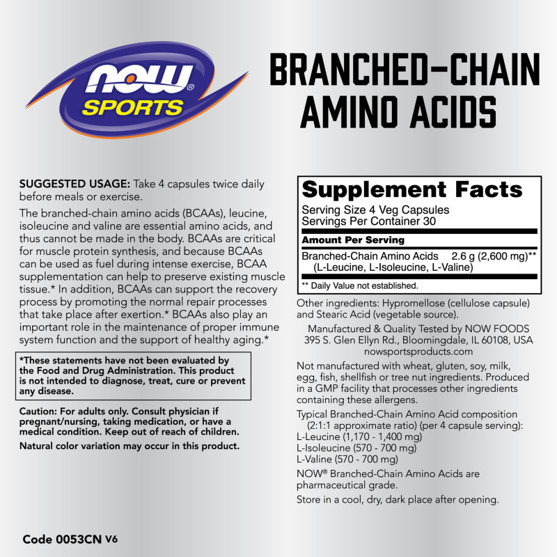 Branched-Chain Amino Acids 120VegCaps by Now