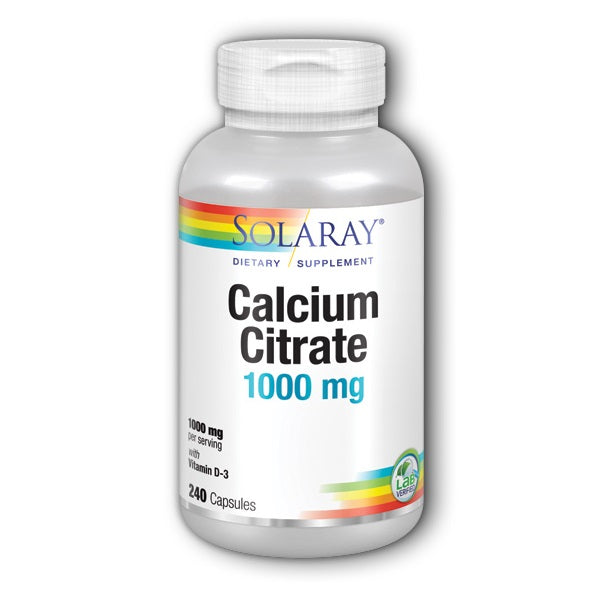 Calcium Citrate with D3 1,000mg 240caps by Solaray