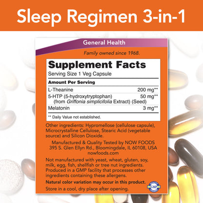 Sleep Regimen 3-in-1 90VegCaps by Now