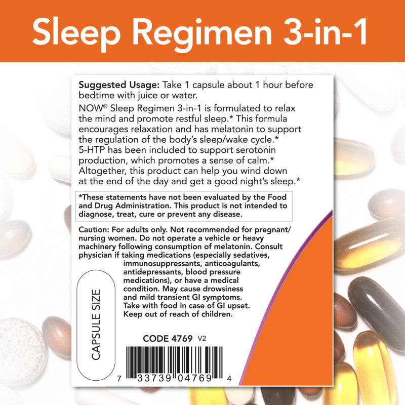 Sleep Regimen 3-in-1 90VegCaps by Now
