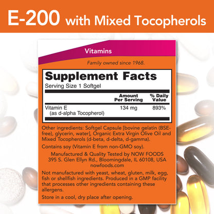 E-200 with Mixed Tocopherols 100sg by Now
