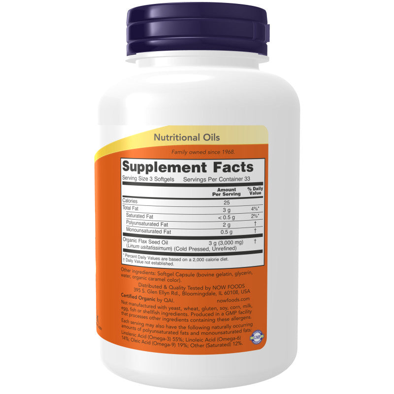 Flax Oil 1,000mg 100sg by Now