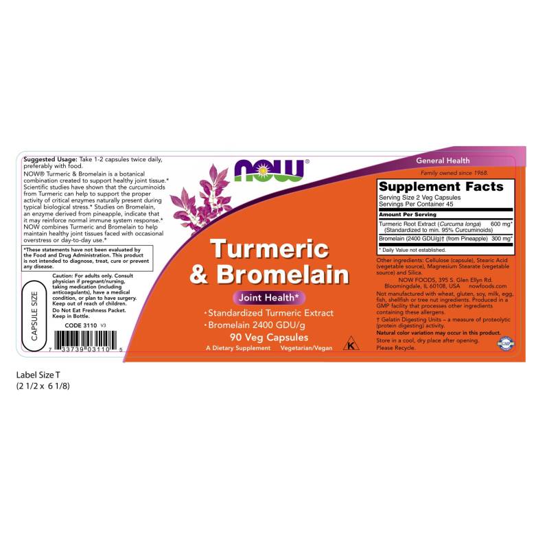 Turmeric & Bromelain 90VegCaps by Now