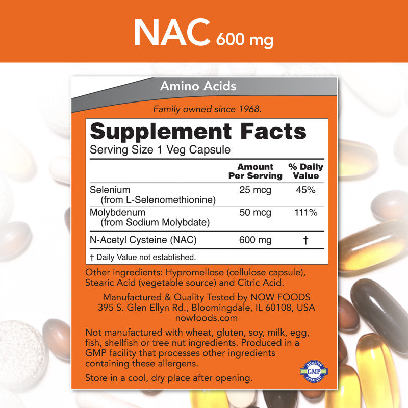 NAC 600mg 250VegCaps by Now