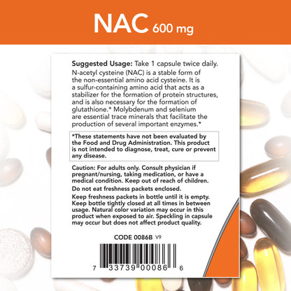 NAC 600mg 250VegCaps by Now